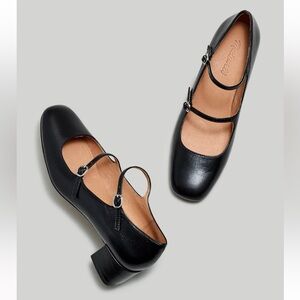 The Nettie Heeled Mary Jane - Black Leather 6.5